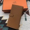 Hermes Brown Togo Leather Bearn Gusset Wallet - Image 2