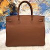 Hermes Brown Clemence Birkin 40cm Handmade Bag - Image 5