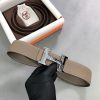 Hermes Constance Belt Buckle & Grey Clemence 38 MM Strap - Image 2