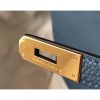 Hermes Birkin 30cm 35cm Bag In Blue Agate Clemence Leather - Image 4
