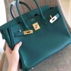 Hermes Malachite Clemence Birkin 30cm Handmade Bag - Image 2