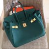 Hermes Malachite Clemence Birkin 30cm Handmade Bag - Image 6