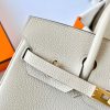 Hermes Birkin 25 Retourne Handmade Bag In Craie Clemence Leather - Image 3
