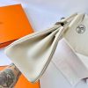 Hermes Birkin 25 Retourne Handmade Bag In Craie Clemence Leather - Image 4