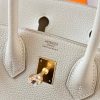 Hermes Birkin 25 Retourne Handmade Bag In Craie Clemence Leather - Image 7