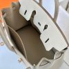 Hermes Birkin 25 Retourne Handmade Bag In Craie Clemence Leather - Image 8