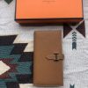 Hermes Brown Togo Leather Bearn Gusset Wallet - Image 8