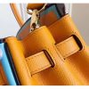 Hermes Yellow With Blue Piping Epsom Birkin 30cm Bag - Image 4
