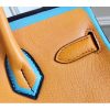 Hermes Yellow With Blue Piping Epsom Birkin 30cm Bag - Image 6