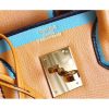 Hermes Yellow With Blue Piping Epsom Birkin 30cm Bag - Image 7