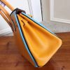 Hermes Yellow With Blue Piping Epsom Birkin 30cm Bag - Image 8