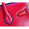 Hermes Red With Indigo Piping Goatskin Birkin 30cm Bag - Image 3