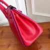 Hermes Red With Indigo Piping Goatskin Birkin 30cm Bag - Image 4