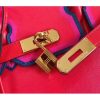 Hermes Red With Indigo Piping Goatskin Birkin 30cm Bag - Image 7