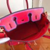 Hermes Red With Indigo Piping Goatskin Birkin 30cm Bag - Image 8