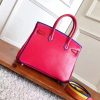 Hermes Red With Indigo Piping Goatskin Birkin 30cm Bag - Image 9
