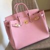 Hermes Pink Clemence Birkin 30cm Handmade Bag - Image 7