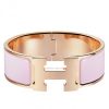 Hermes Rose Dragee Enamel Clic Clac H PM Bracelet - Image 2