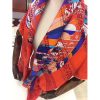 Hermes Orange Le Pegase d'Hermes au Bloc Shawl - Image 5