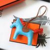 Hermes Rodeo Horse Bag Charm In Ciel/Camarel/Orange Leather - Image 2