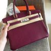 Hermes Ruby Clemence Birkin 30cm Handmade Bag - Image 6