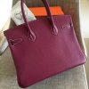 Hermes Ruby Clemence Birkin 30cm Handmade Bag - Image 8