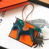 Hermes Rodeo Horse Bag Charm In Malachite/Camarel/Green Leather - Image 2
