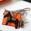 Hermes Rodeo Horse Bag Charm In Black/Camarel/Grey Leather - Image 2