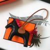 Hermes Rodeo Horse Bag Charm In Black/Camarel/Red Leather - Image 2