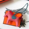 Hermes Rodeo Horse Bag Charm In Pink/Blue/Red Leather - Image 2