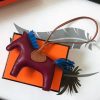 Hermes Rodeo Horse Bag Charm In Purple/Camarel/Blue Leather - Image 2