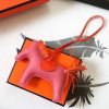 Hermes Rodeo Horse Bag Charm In Pink/Orange Leather - Image 2