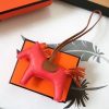 Hermes Rodeo Horse Bag Charm In Piment/Camarel/Orange Leather - Image 2