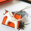 Hermes White Rodeo Horse Bag Charm - Image 2