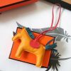 Hermes Rodeo Horse Bag Charm In Yellow/Piment/Green Leather - Image 2