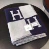 Hermes Dark Blue Avalon Blanket - Image 6