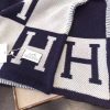 Hermes Dark Blue Avalon Blanket - Image 8