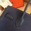 Hermes Sapphire Clemence Birkin 30cm Handmade Bag - Image 2