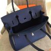 Hermes Sapphire Clemence Birkin 30cm Handmade Bag - Image 7
