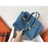 Hermes Blue Jean Clemence Birkin 25cm Handmade Bag - Image 2