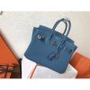 Hermes Blue Jean Clemence Birkin 25cm Handmade Bag - Image 3