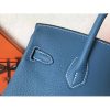 Hermes Blue Jean Clemence Birkin 25cm Handmade Bag - Image 7