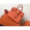 Hermes Orange Clemence Birkin 25cm Handmade Bag - Image 3