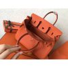 Hermes Orange Clemence Birkin 25cm Handmade Bag - Image 6