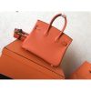 Hermes Orange Clemence Birkin 25cm Handmade Bag - Image 7