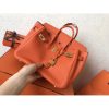 Hermes Orange Clemence Birkin 25cm Handmade Bag - Image 9