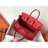 Hermes Red Clemence Birkin 25cm Handmade Bag - Image 4