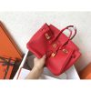 Hermes Red Clemence Birkin 25cm Handmade Bag - Image 5