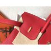 Hermes Red Clemence Birkin 25cm Handmade Bag - Image 7