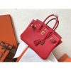Hermes Red Clemence Birkin 25cm Handmade Bag - Image 8